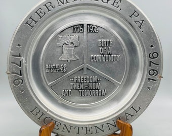 Vintage Pewter Bicentennial Plate - Etsy