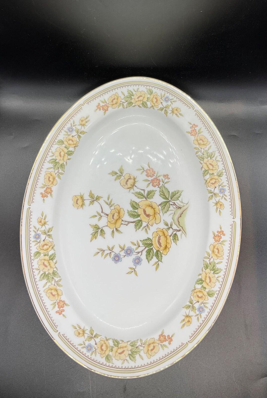 Vintage Style House Fine China Rose Garden Oval Serving Etsy