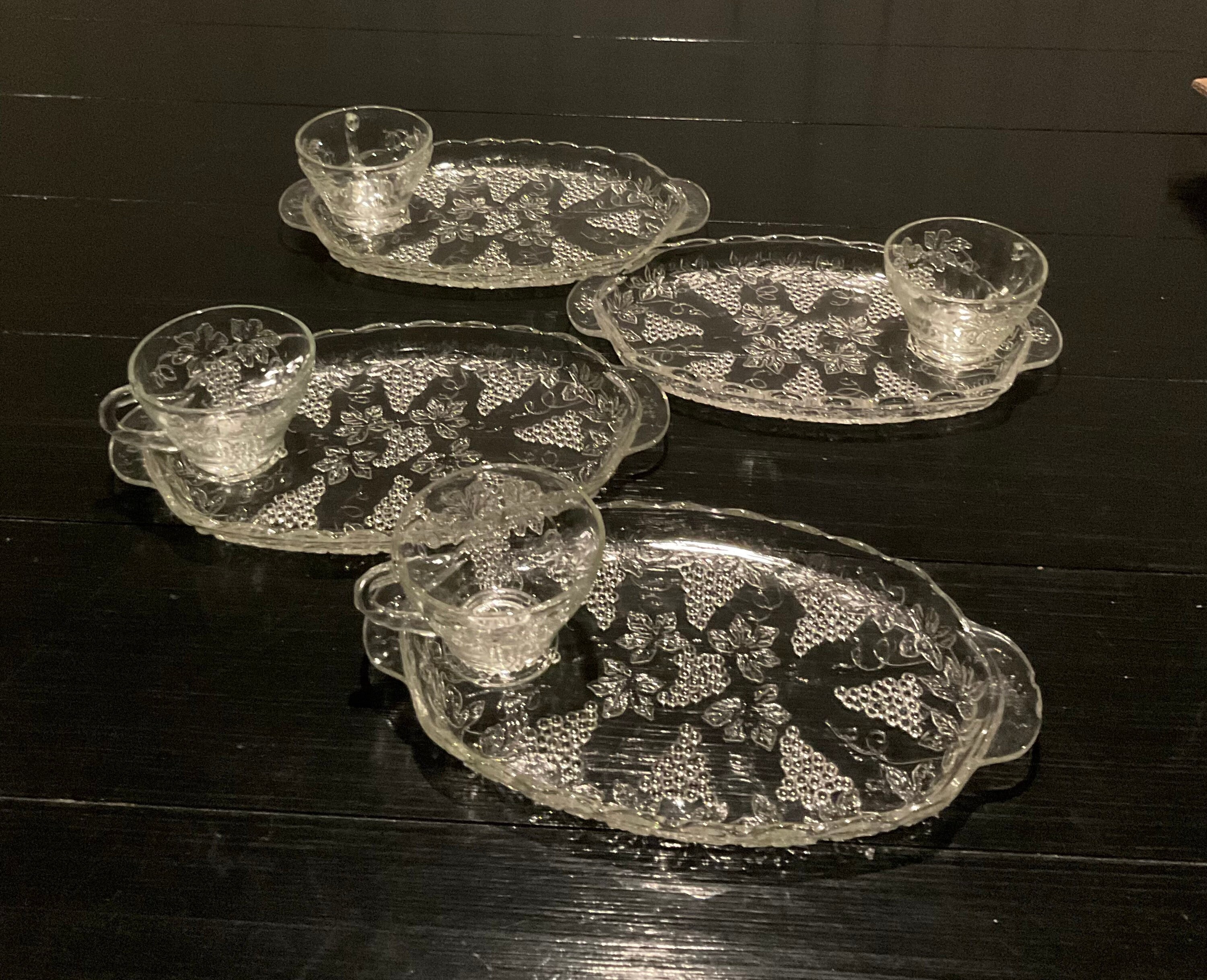 Vintage Anchor Hocking Snack Set Complete 8 Pieces.Original Etsy 日本