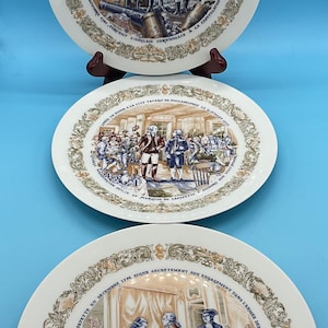 Vintage 1970s D’Arceau Limoges France Lot of 3 Plates .Lafayette Legacy Collection
