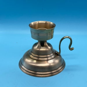 Vintage  Solid Brass Chamber Candlestick Holder