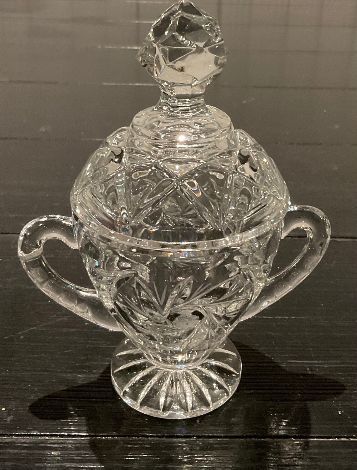 Vintage Crystal Sugar Bowl with Lid and Creamer Set Etsy