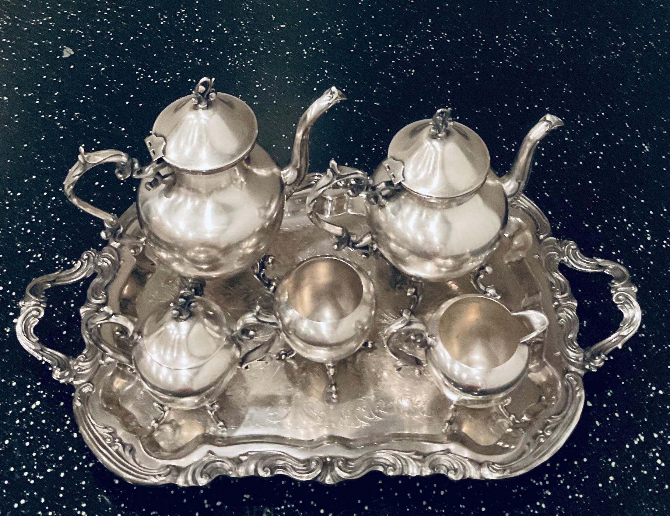 Vintage Silver on Copper BSC Reg. 6 -piece Tea and Coffee Service