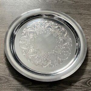 Vintage WM Rogers 3771 Silver Plated 13” Round Tray