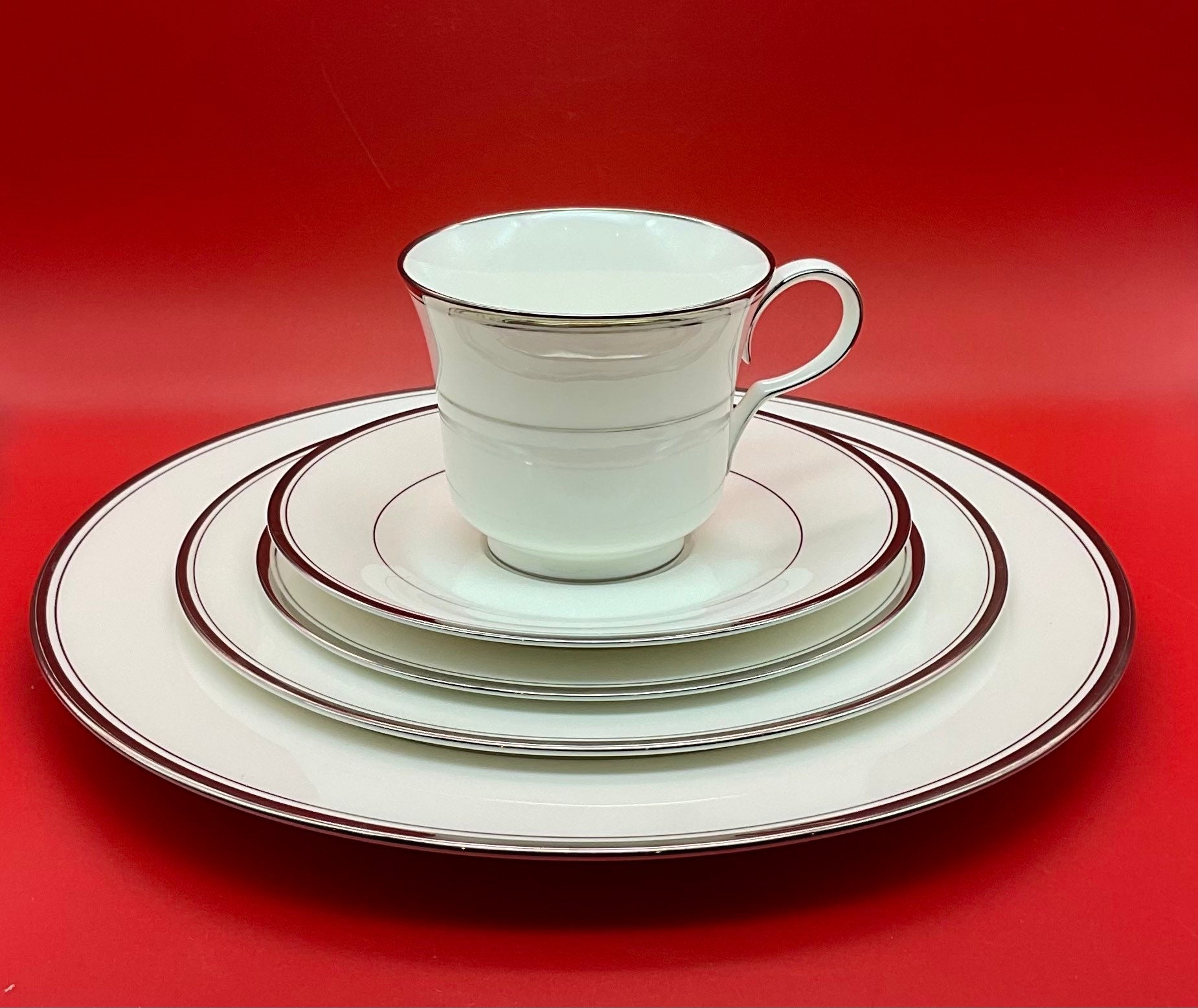 Vintage Noritake Bone China 9707 Fairbanks Platinum Japan 5 Piece