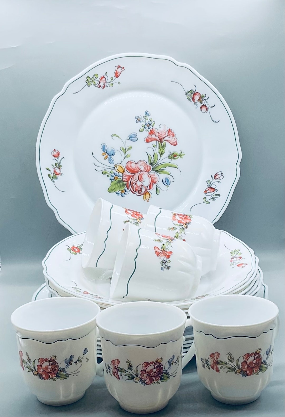 Vintage Arc Arcopal France Provincial 3 Piece Place Setting Dinner