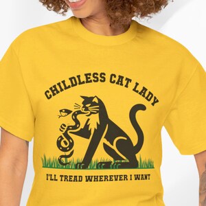 I will tread wherever I want cat lady for Kamala Harris 2024 election shirt in yellow