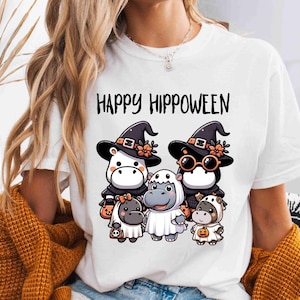 Hippo Halloween Shirt Happy HippoWeen Comfort Colors Shirt Pet Lover Shirt Hippopotamus Shirt Pet Lover Gift Hippo Gifts Animal Lover Gift