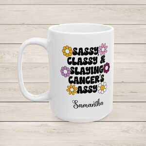 Personalized Breast Cancer Gifts Inspirational Mug for Cancer Patient Coworker Gift Custom Coffee Mug for Friend Fighting Breast Cancer image 3