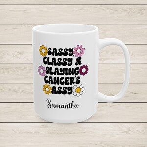 Personalized Breast Cancer Gifts Inspirational Mug for Cancer Patient Coworker Gift Custom Coffee Mug for Friend Fighting Breast Cancer image 5