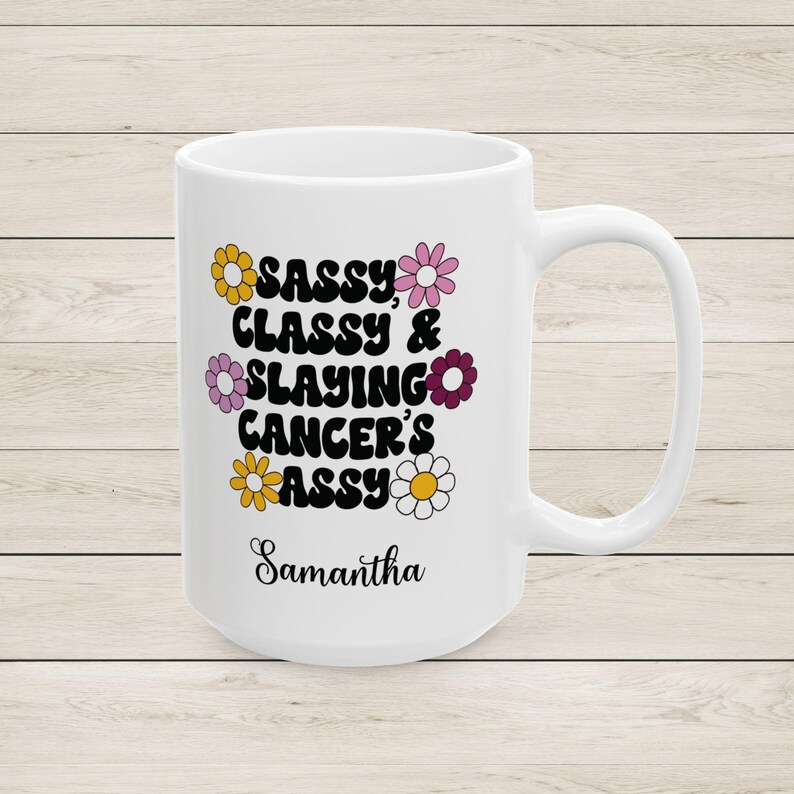 Personalized Breast Cancer Gifts Inspirational Mug for Cancer Patient Coworker Gift Custom Coffee Mug for Friend Fighting Breast Cancer image 5