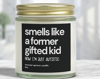 Autism Gift: Scented Coconut Apricot Wax Candle for Neurodivergent Friend