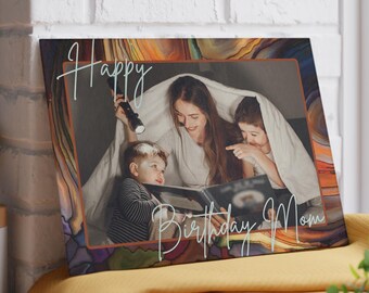 Personalisiertes Familienfoto Glas Charcuterie Board: Benutzerdefiniertes einzigartiges Geschenk für Mama