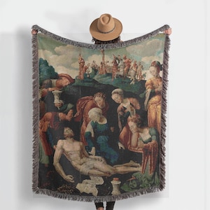 Renaissance Art Tapestry Renaissance Woven Blanket Religious Tapestry Religious Home Decor Christian Wall Hanging Medieval Blanket