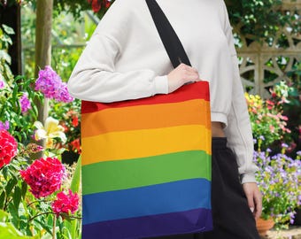 Bolso de mano Rainbow Pride LGBTQ+, bolso de hombro Gay Pride, mercancía LGBTQ, bolsa de compras para lesbianas, regalo LGBTQ