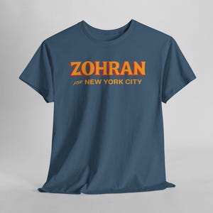 Zohran Mamdani for Mayor Tee: Vote Zohran, Progressive Democrats Indigo Blue
