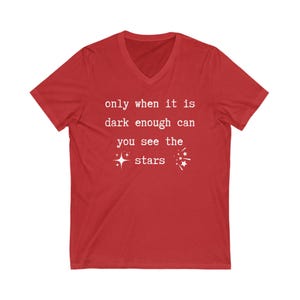 Motivational V-Neck T-Shirt: See The Stars - Inspirational Tee Red