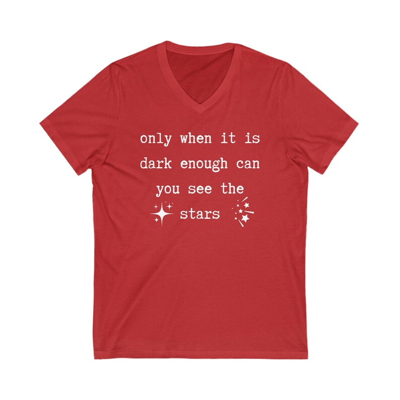Motivational V-Neck T-Shirt: See The Stars - Inspirational Tee Red