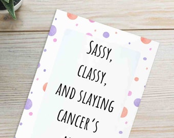 Card for Cancer Patient Motivational Chemo Card Funny Handmade Card Cancer Warrior Sassy Gift Encouragement Card for Women with Hair Loss