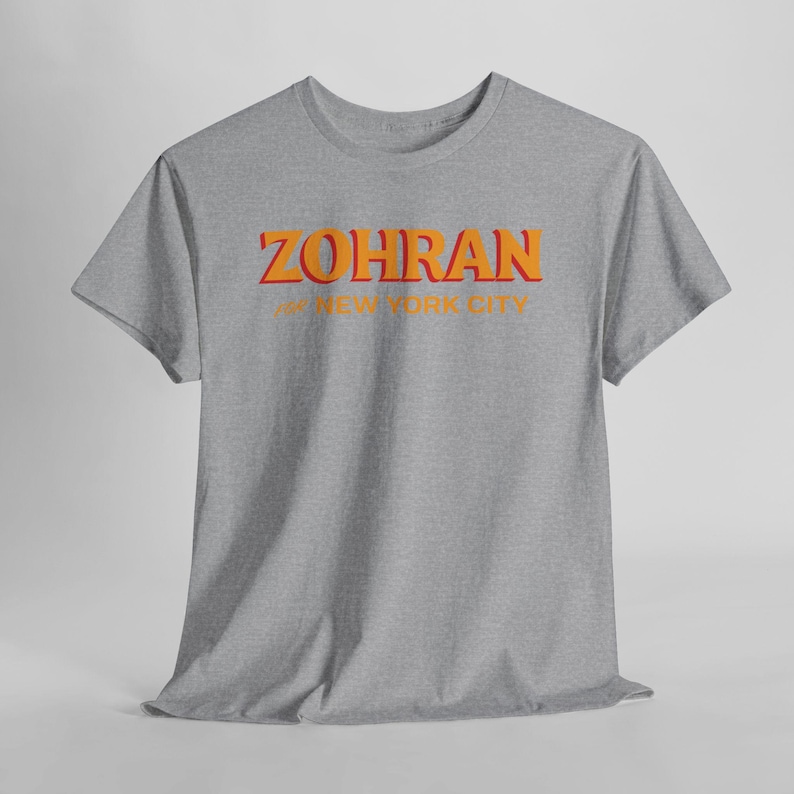 Zohran Mamdani for Mayor Tee: Vote Zohran, Progressive Democrats Sport Grey