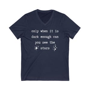 Motivational V-Neck T-Shirt: See The Stars - Inspirational Tee Navy