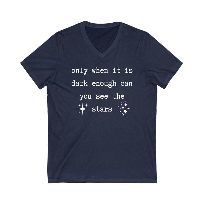 Motivational V-Neck T-Shirt: See The Stars - Inspirational Tee Navy