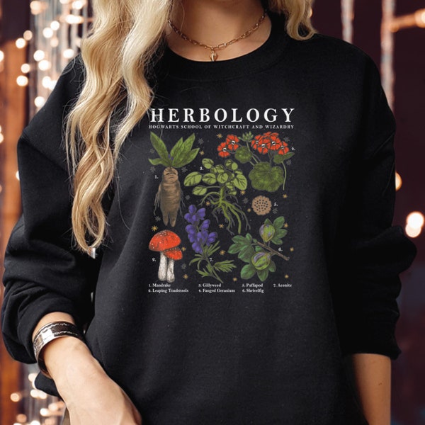 SWEATSHIRT (1763) Herbology Plants Sweater Funny Halloween Sweatshirts