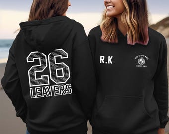 Personalised Leavers Hoodie 2026, Custom School Name Initial Jumper, Class of 26 Graduation H-3312