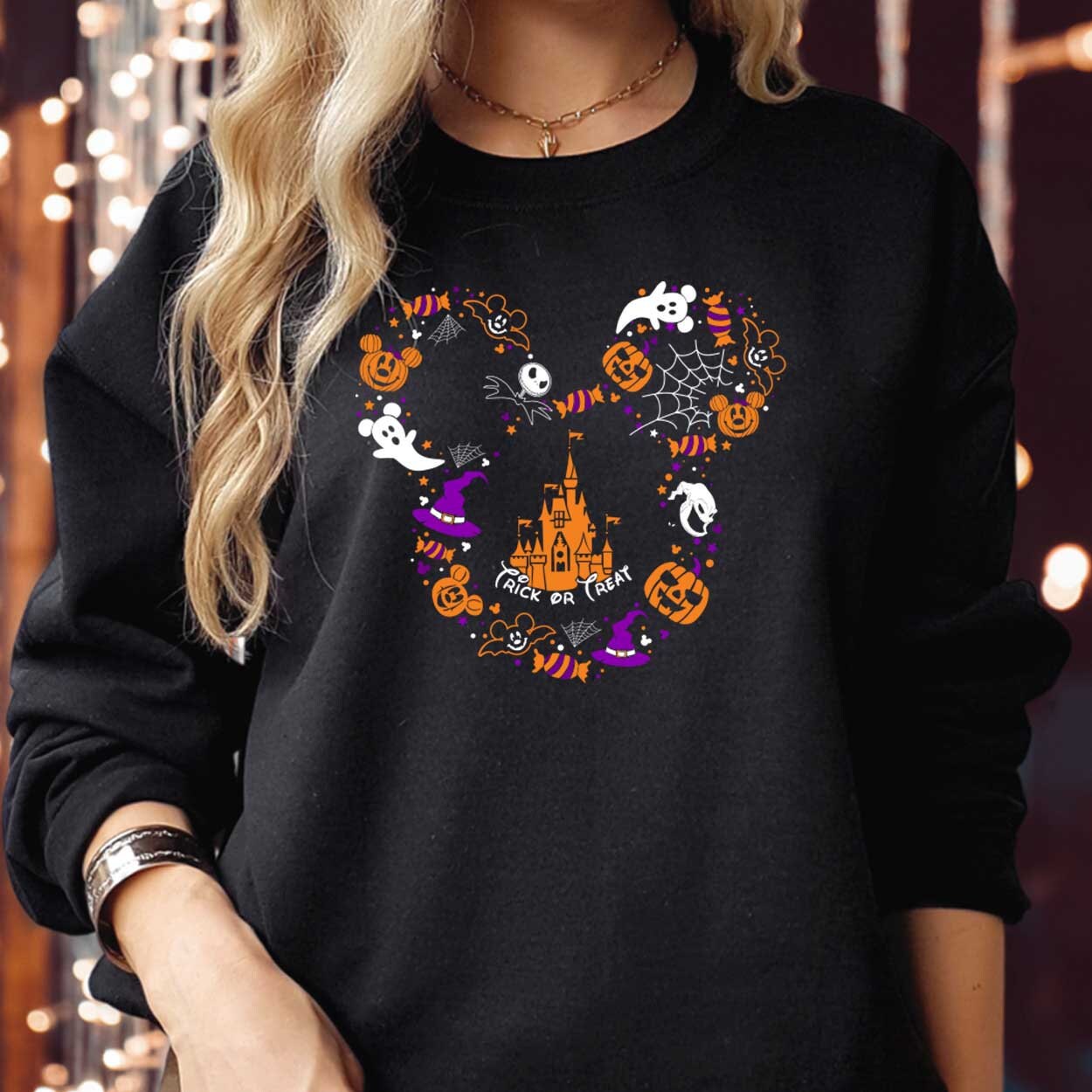 Discover Sudadera Mickey Truco o Trato Escalofriante Halloween Disney Divertido Unisex