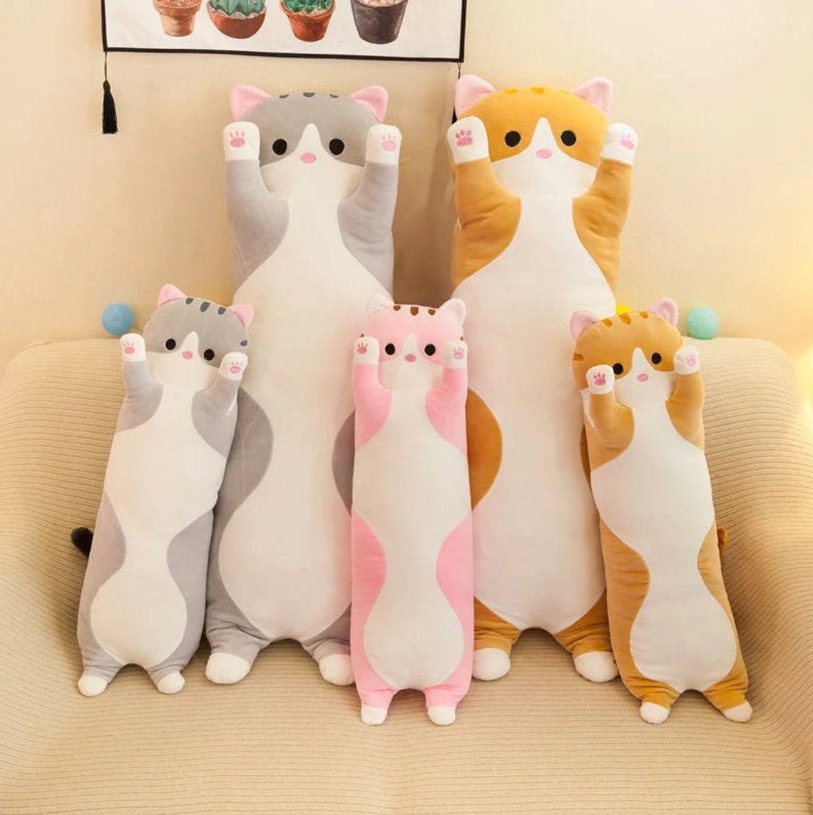 Cute Soft Long Cat Pillow Plush / Cat Plush | Etsy