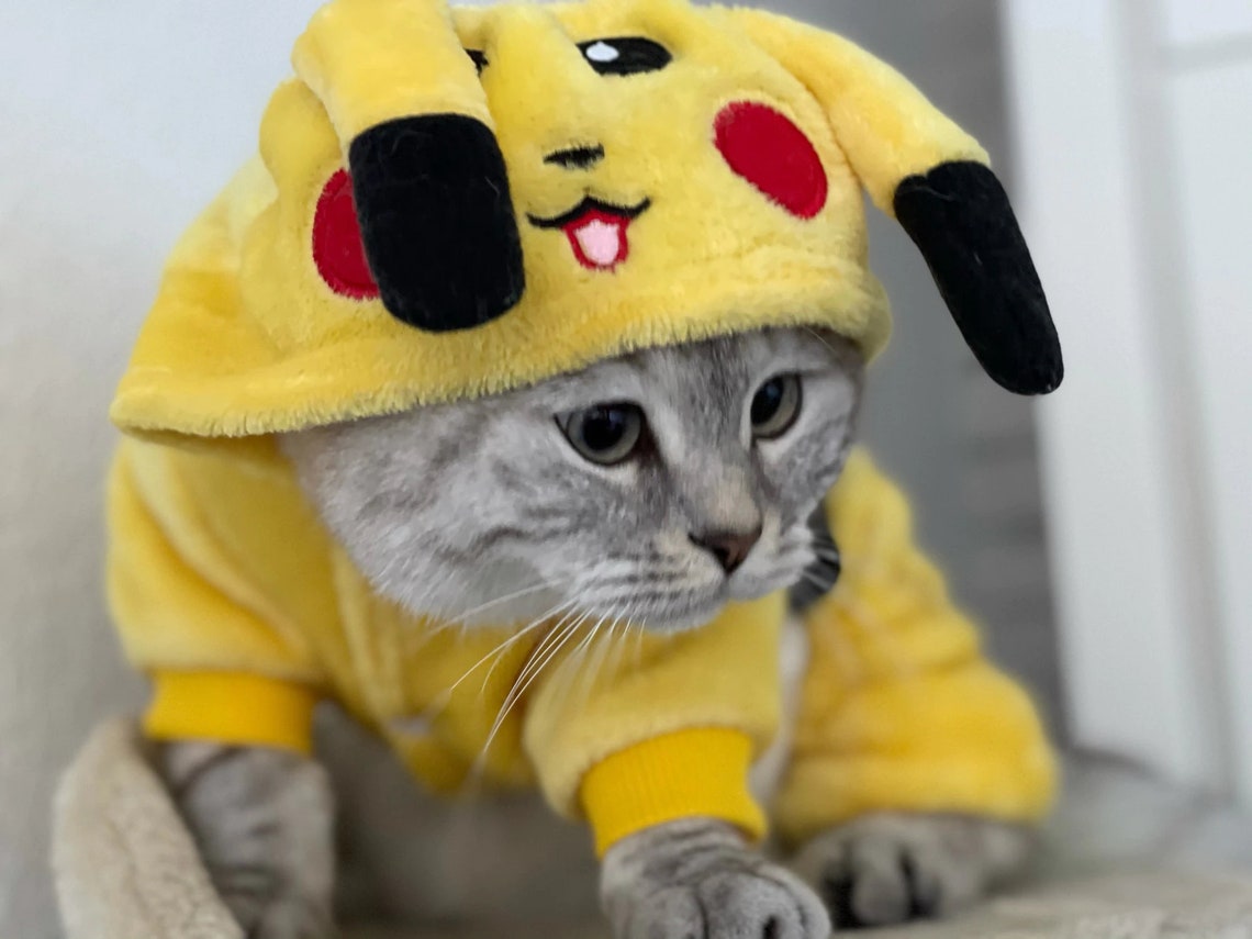 Pikachu Pet Costume / Dog & Cat Pikachu Costume Onesie Etsy
