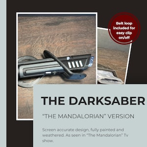 The Darksaber &quot;The Mandalorian Version&quot; Hilt | Star Wars Replica | Hand Painted | Cosplay Prop | Display Base