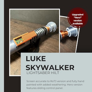 Luke Skywalker &quot;Return of the Jedi&quot; Lightsaber Hilt | Star Wars Replica | Hand Painted | Cosplay Prop | Display Base