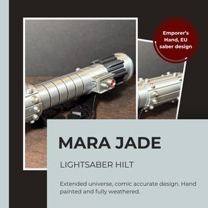 Mara Jade Lightsaber Hilt | Star Wars Replica | Hand Painted | Cosplay Prop | Display Base