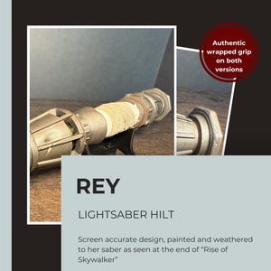 Rey Lightsaber Hilt | Star Wars Replica | Hand Painted | Cosplay Prop | Display Base