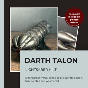 Darth Talon Lightsaber Hilt | Star Wars Replica | Hand Painted | Cosplay Prop | Display Base