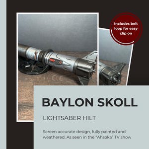 Baylon Skoll Lightsaber Hilt | Star Wars Replica | Hand Painted | Cosplay Prop | Display Base