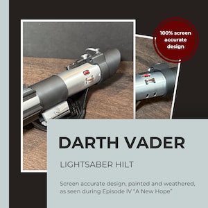 Darth Vader Lightsaber Hilt | Star Wars Replica | Hand Painted | Cosplay Prop | Display Base