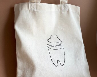 手刺繍バッグ、環境に優しい食料品バッグ、美しいバッグ、手作りトートバッグ、刺繍コットンバッグ、ショッピングバッグ、Love Yourselfサイン