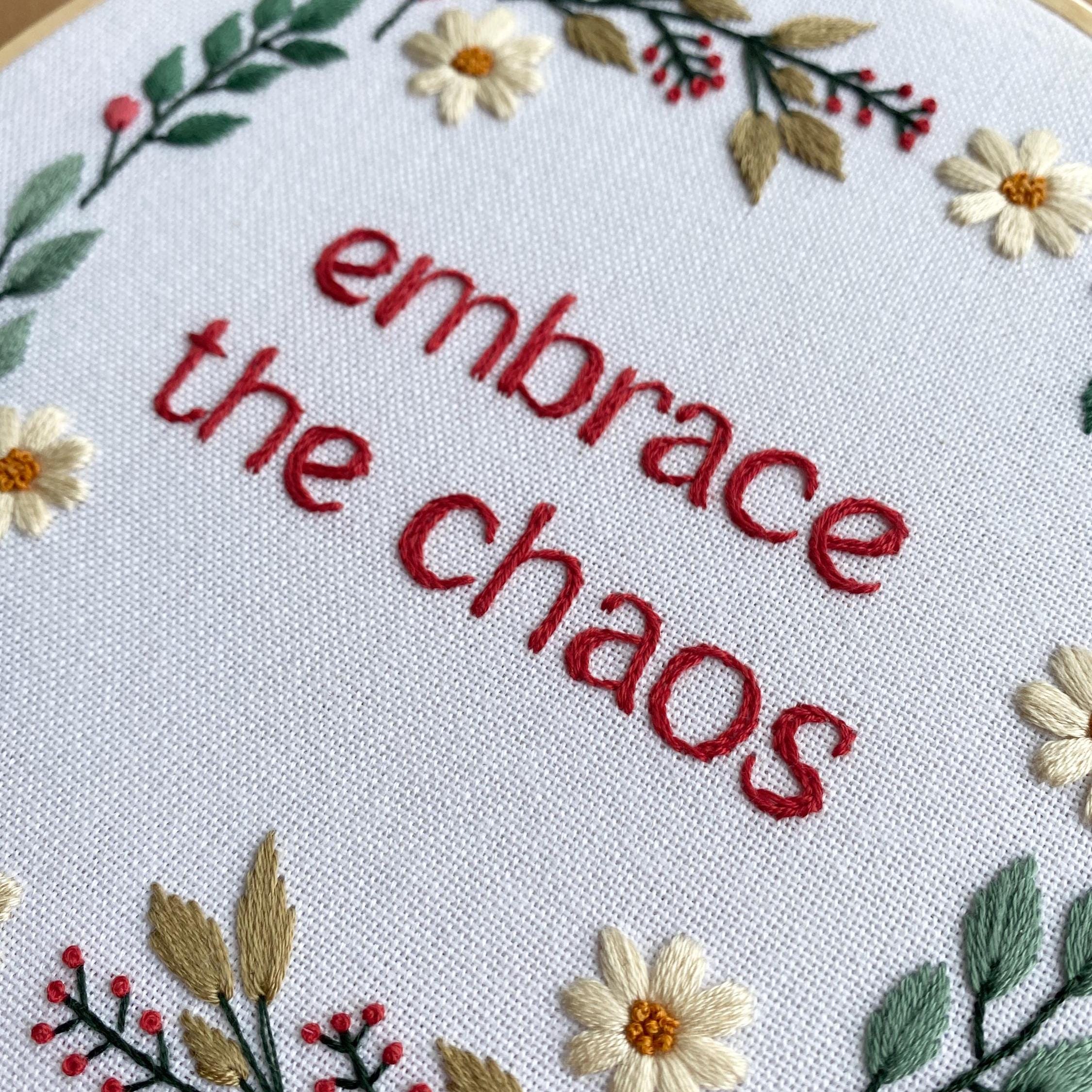 Hand Embroidered Flower Wreath, Floral Hoop, Custom Embroidery Hoop Art ...