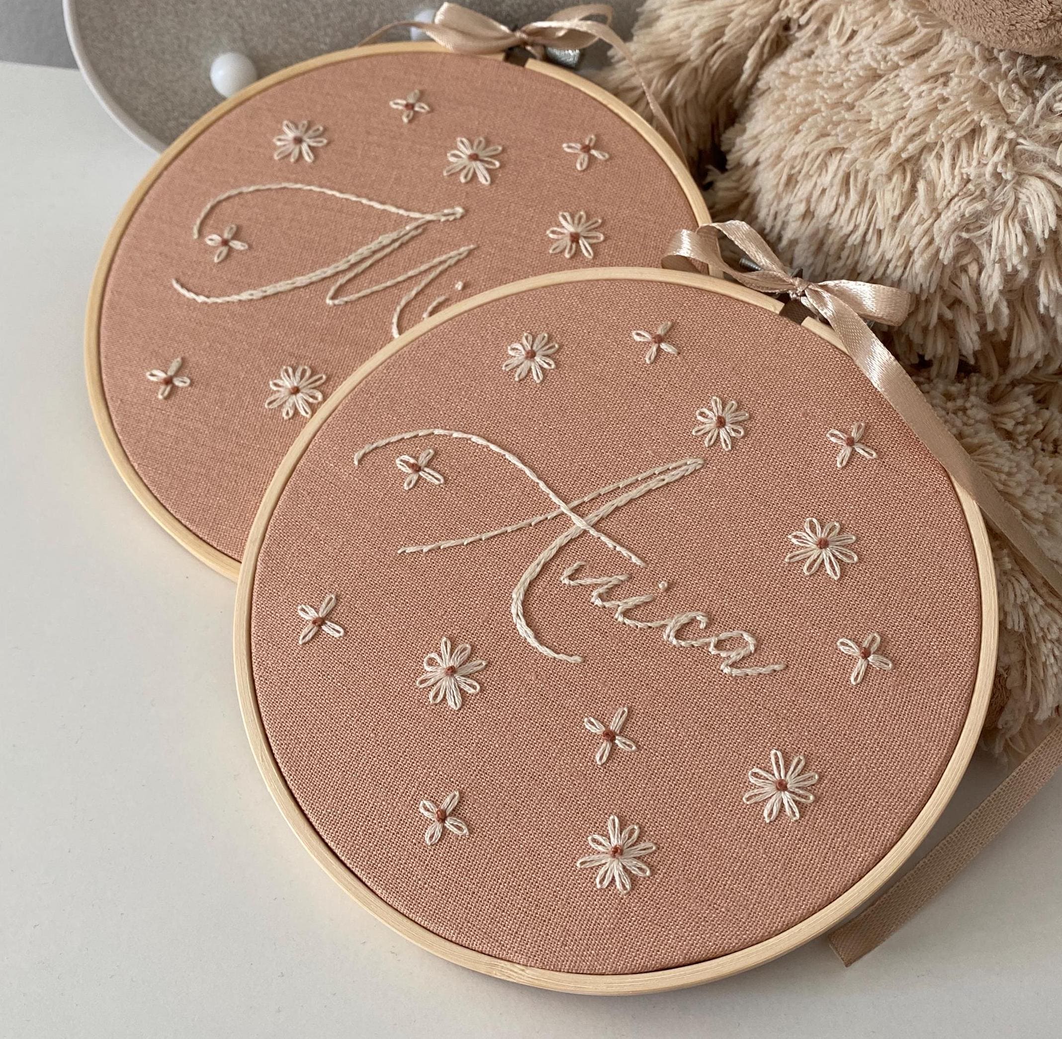 Daisy Embroidery, Nursery Decor, Baby Shower Gift, Nursery Wall Art ...