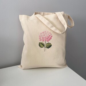 Handgefertigte Tragetasche, Einkaufstasche, Einkaufstasche, Einkaufstasche, Markttasche, Eco-Einkaufstasche, Hortensie Blume