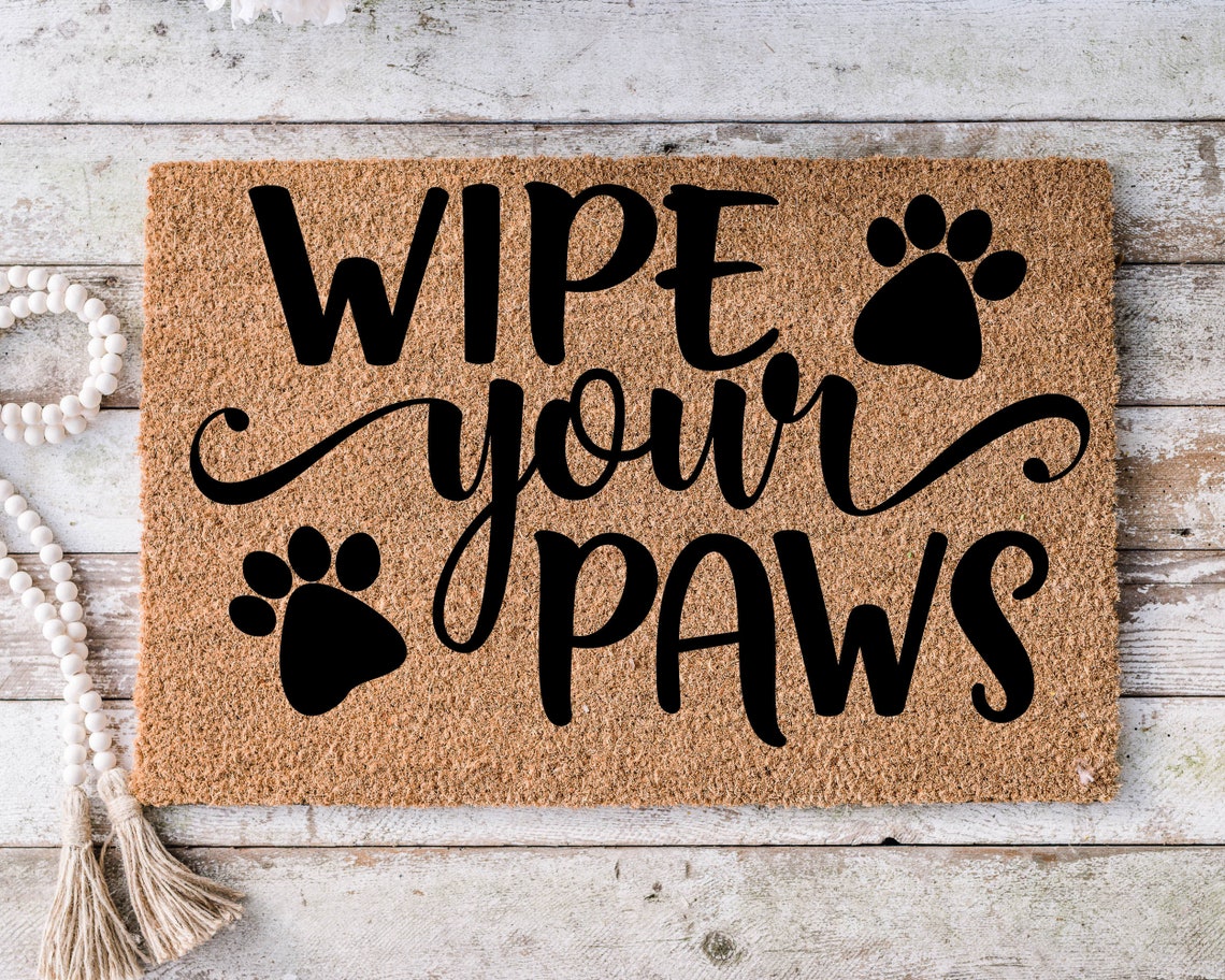 Wipe Your Paws Funny Doormat Housewarming Gift Mat Etsy
