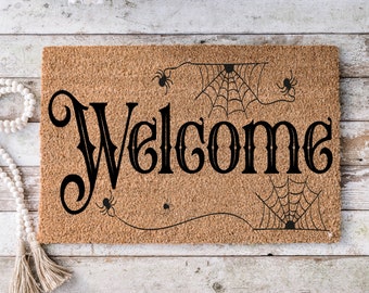 Welcome Halloween Fall  Witch Decor cute front porch welcome funny doormat, closing gift,  Welcome front door mat - 7019