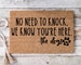 No need to knock we know you're here -The dogs, Funny Doormat, Housewarming Gift, Welcome Mat, Funny Door Mat, Closing Gift, Wedding - 114