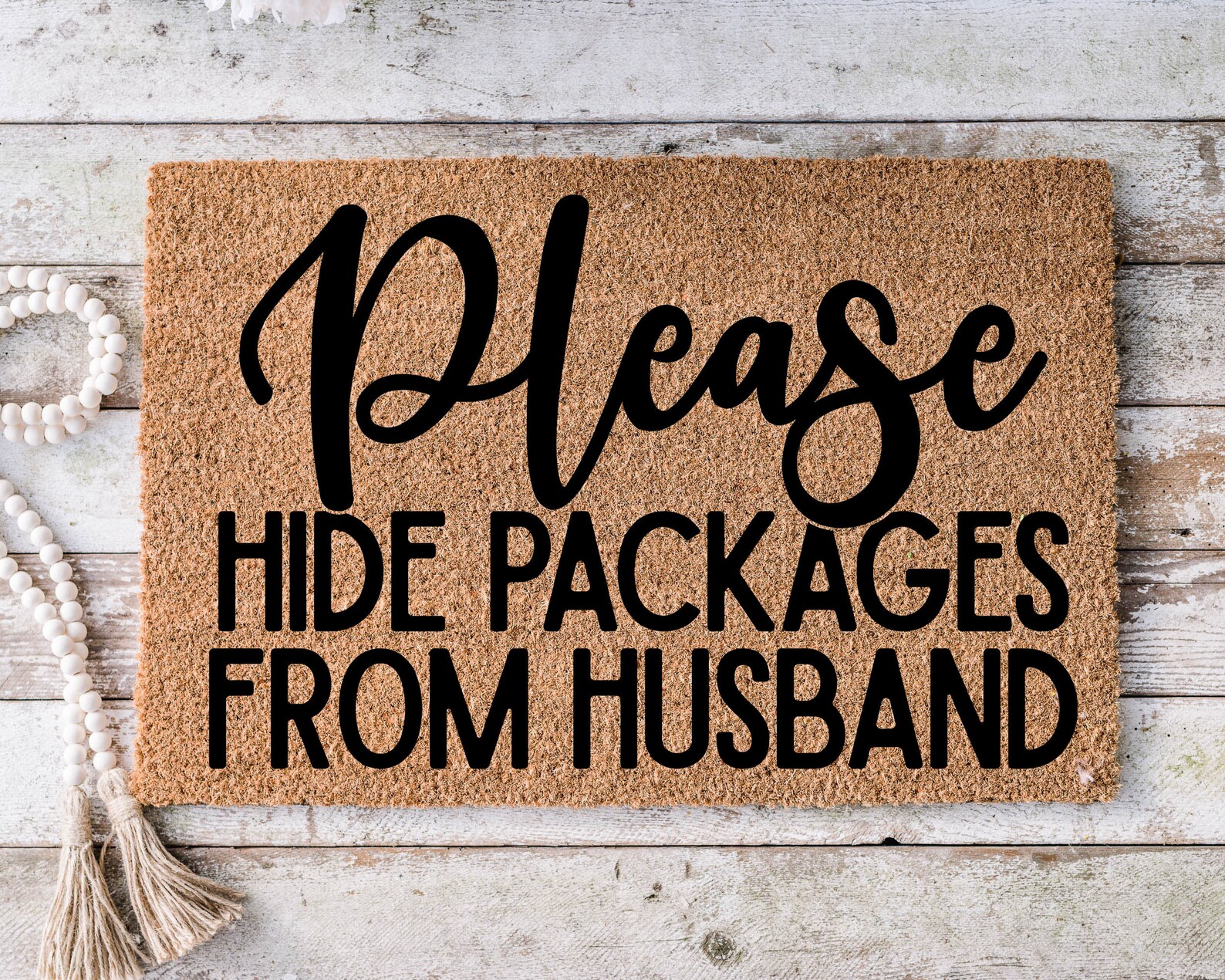 Please Hide Packages From Husband Funny Doormat Housewarming Etsy