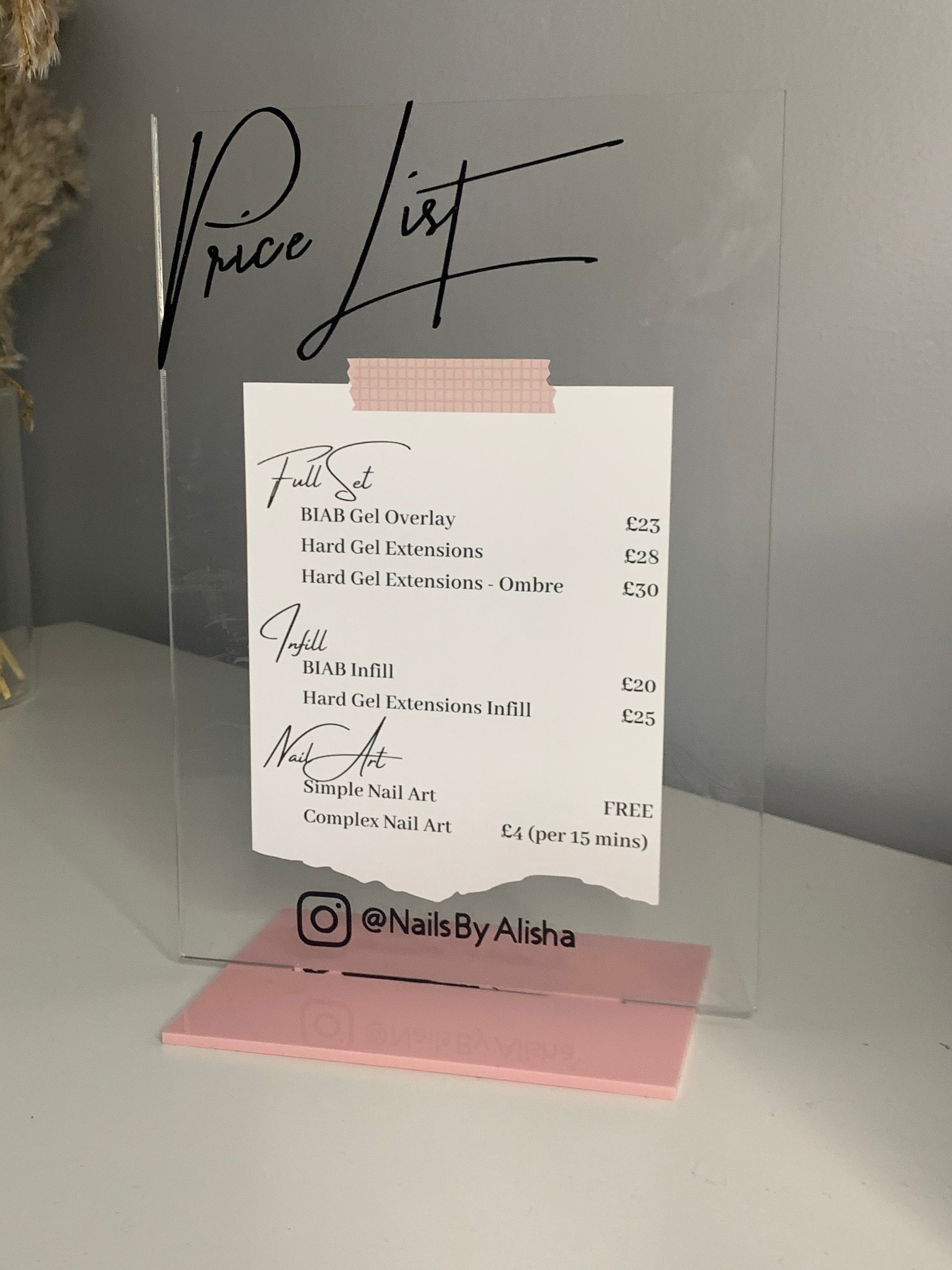 Price List Acrylic Price List Business Sign Note Pad Etsy UK