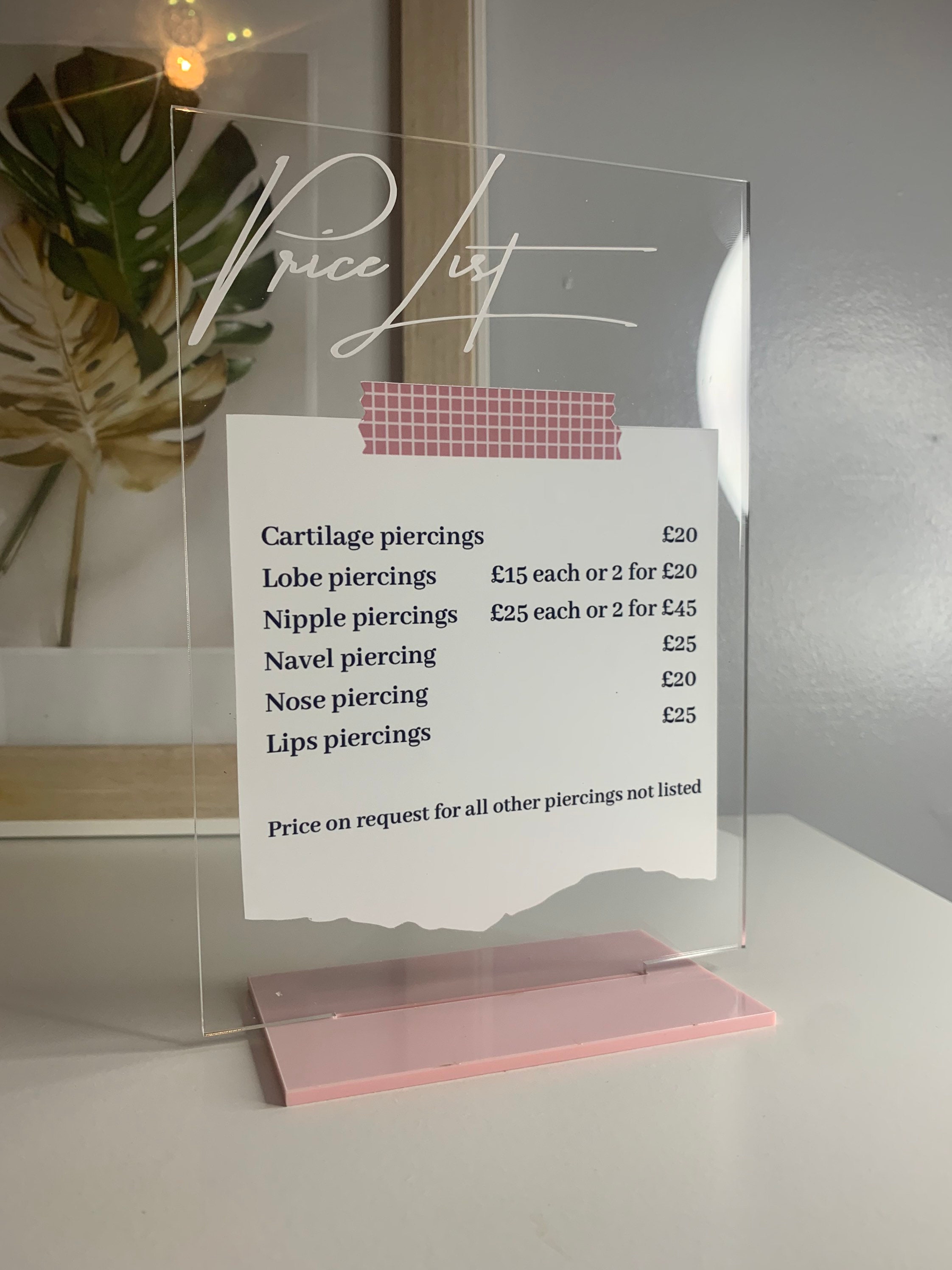 Price List Acrylic Price List Business Sign Note Pad Etsy