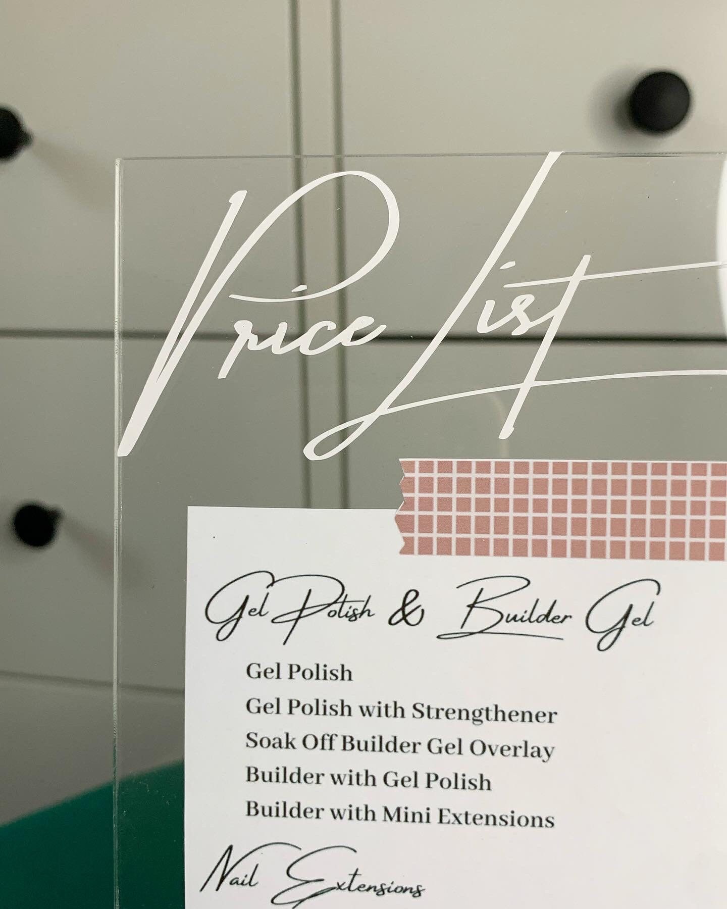 Price List Acrylic Price List Business Sign Note Pad Etsy UK