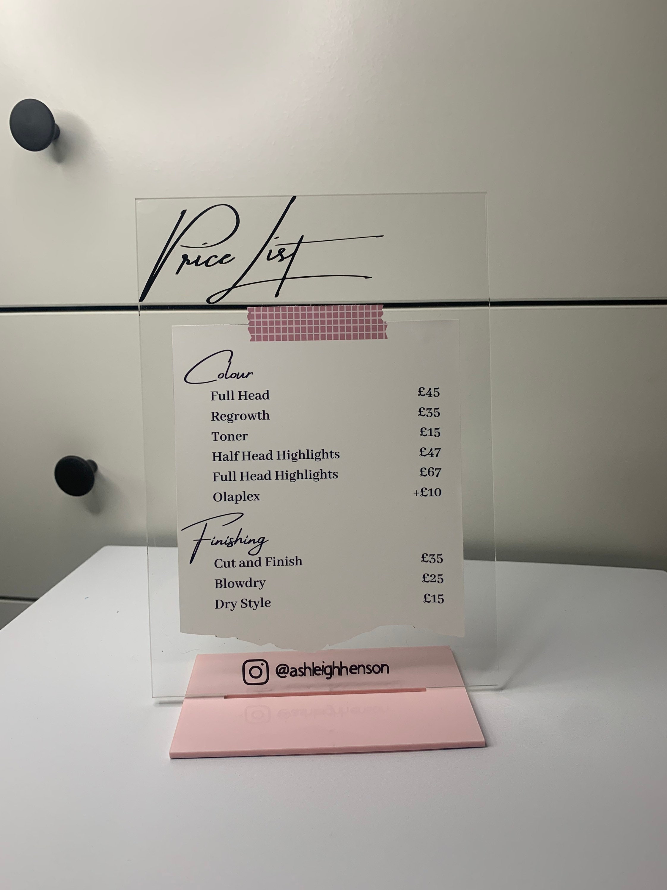 Price List Acrylic Price List Business Sign Note Pad Etsy UK